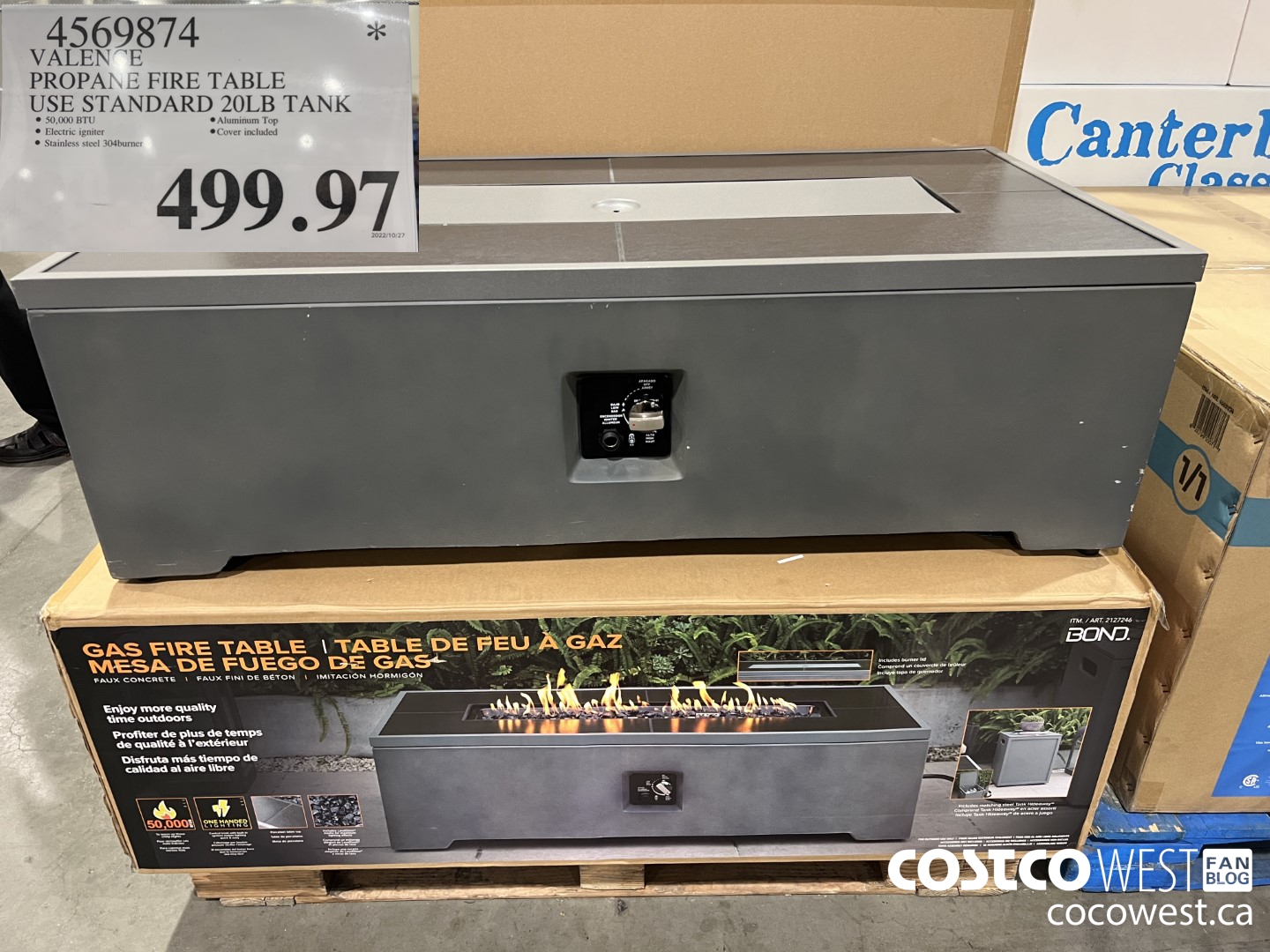 4569874 OVE DECORS VALENCE OUTDOOR FIRE TABLE  $499.97