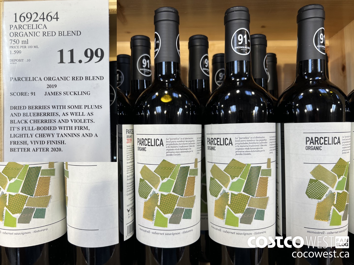 1692464 PARCELICA ORGANIC RED BLEND 750 ML $11.99