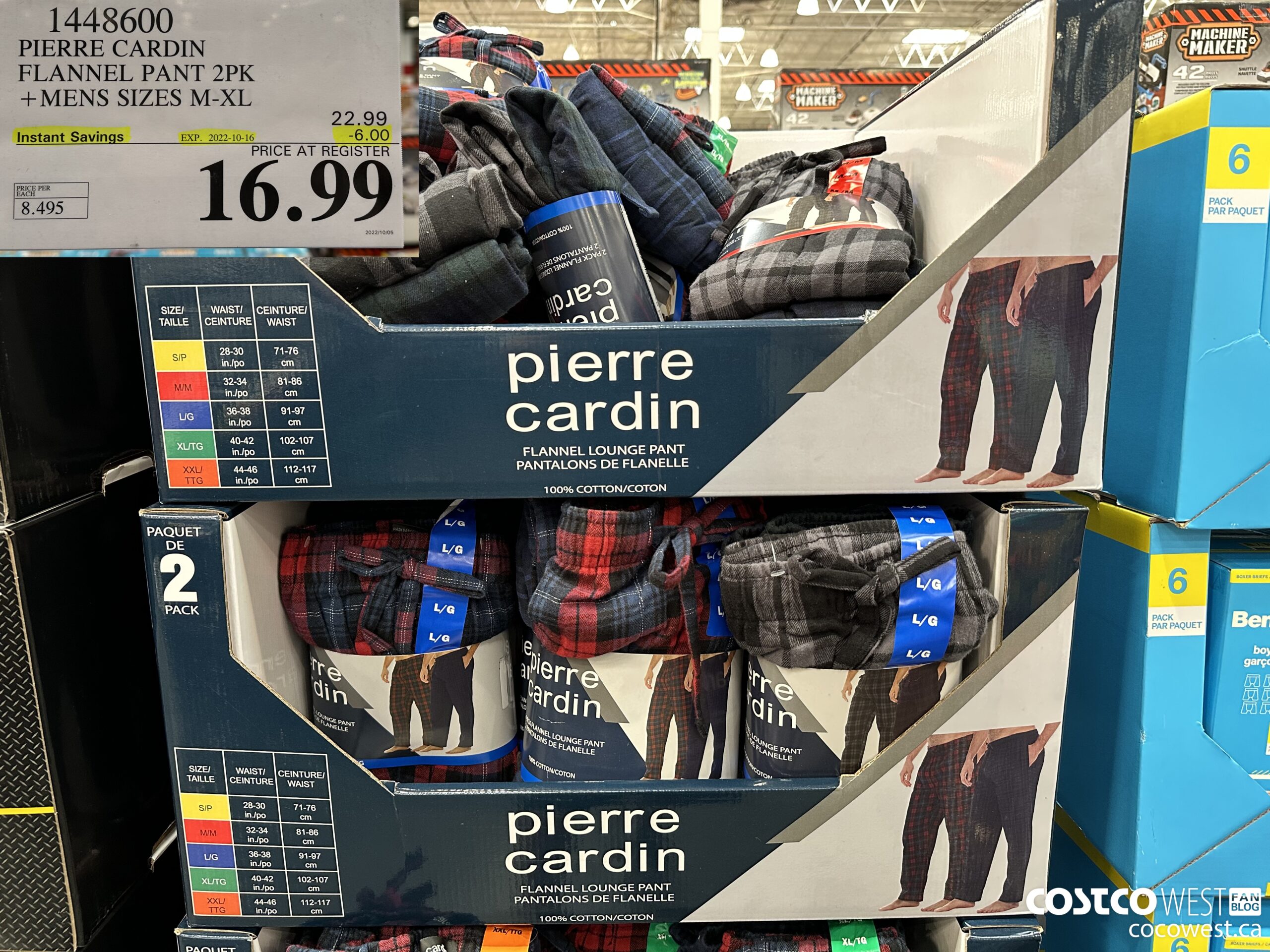 1448600 PIERRE CARDIN FLANNEL PANT 2 PK MENS SIZES M-XXL ($6.00 INSTANT SAVINGS EXPIRES ON 2022-10-16) $16.99