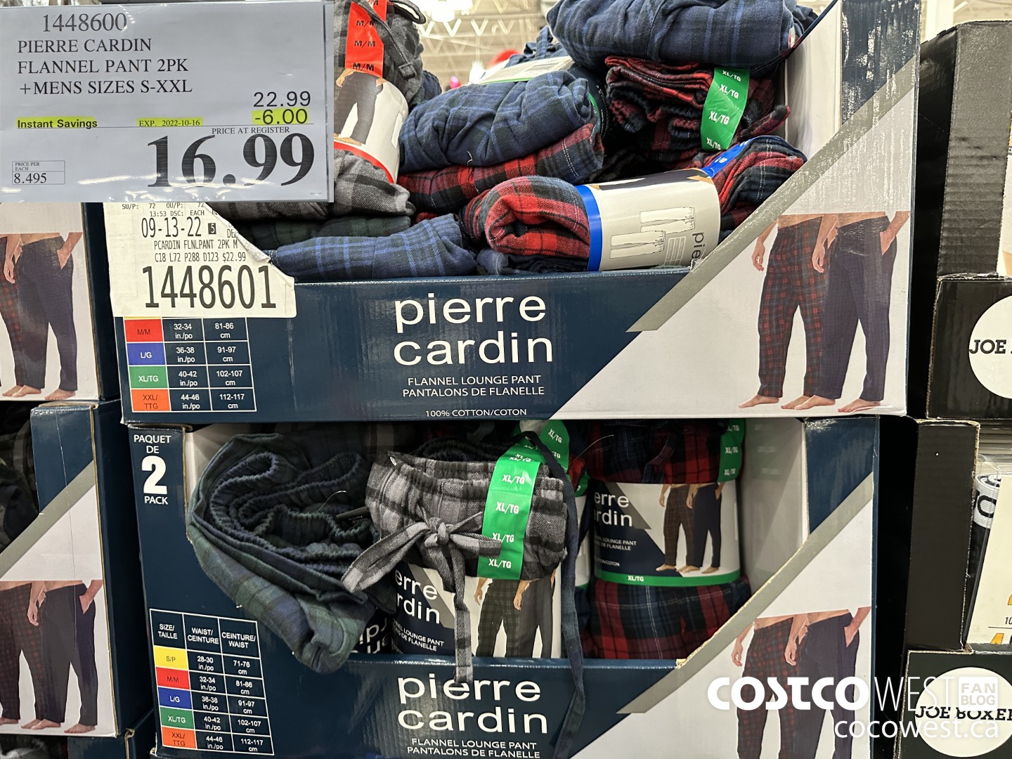 1448600 PIERRE CARDIN FLANNE PANT 2 PK MENS SIZES S-XXL ($6.00 INSTANT SAVINGS EXPIRES ON 2022-10-16) $16.99