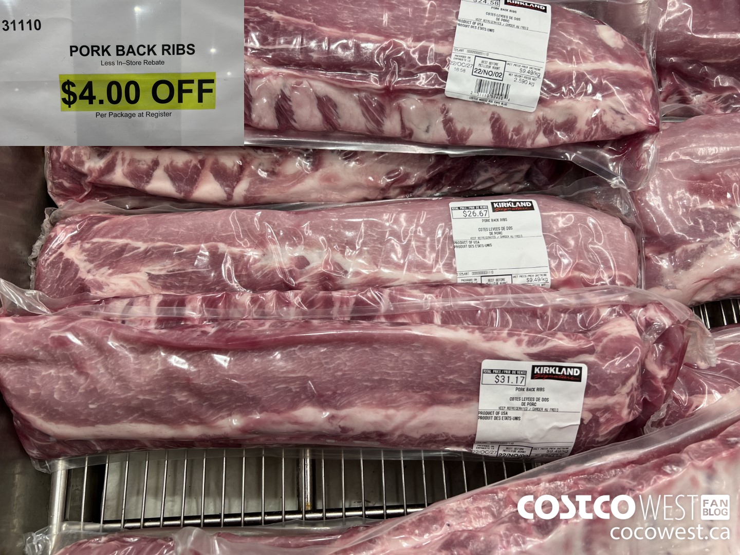 31110 PORK BACK RIBS ($4.00 INSTANT SAVINGS)