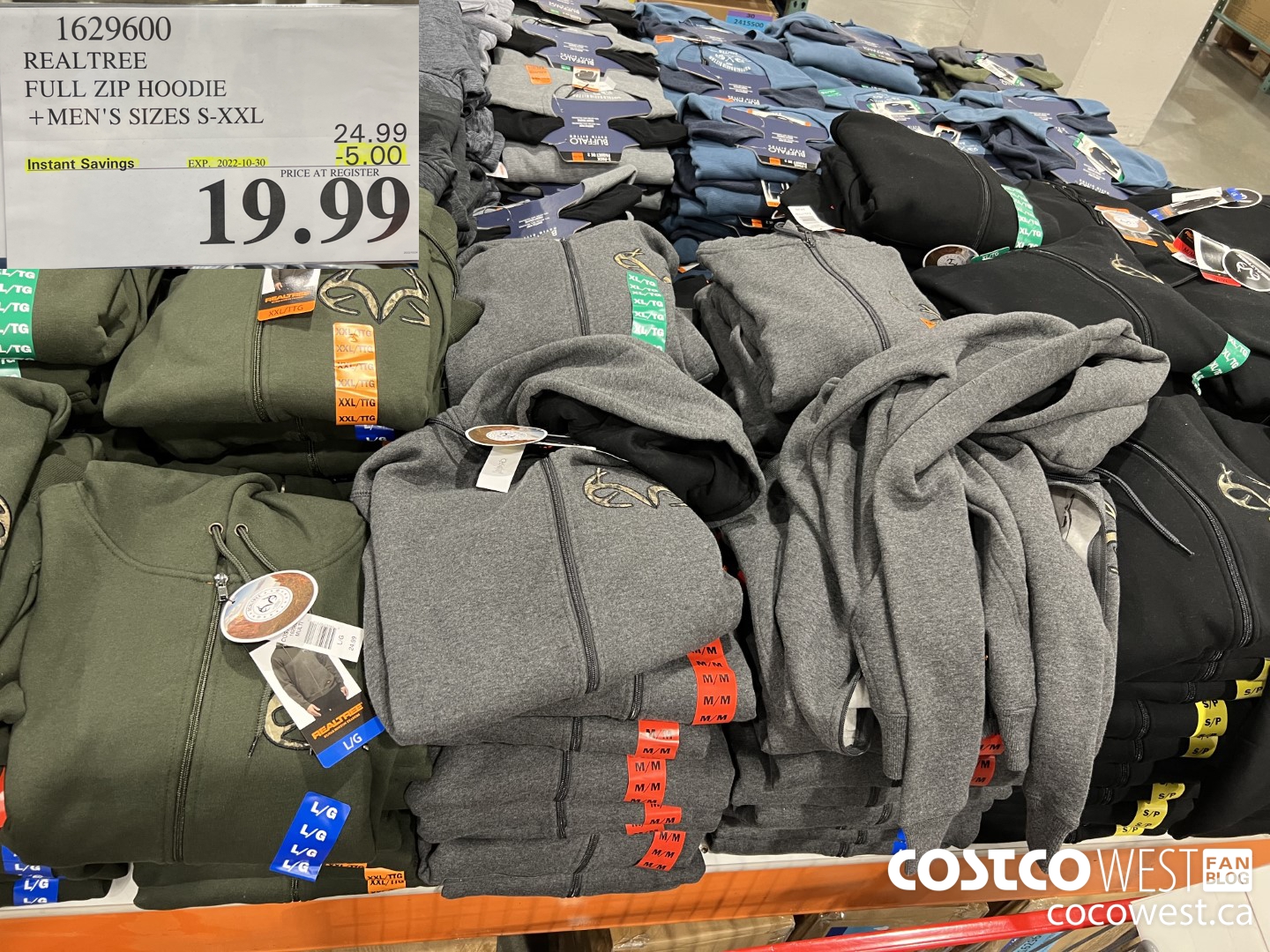 1629600 REALTREE FULL ZIP HOODIE MEN'S SIZES S-XXL ($5.00 INSTANT SAVINGS EXPIRES ON 2022-10-30) $19.99