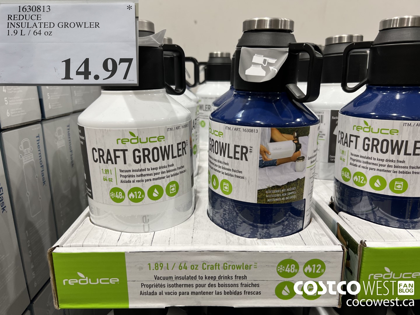 1630813 REDUCE INSULATED GROWLER 1.9 L / 64 OZ $14.97