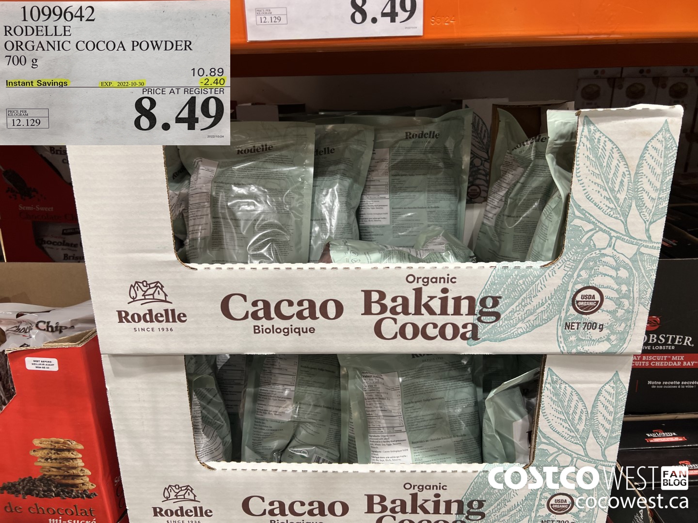 1099642 RODELLE ORGANIC COCOA POWDER 700 g ($2.40 INSTANT SAVINGS EXPIRES ON 2022-10-30) $8.49