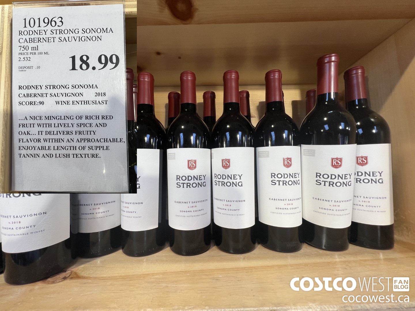 101963 RODNEY STRONG SONOMA CABERNET SAUVIGNON 750 ML $18.99