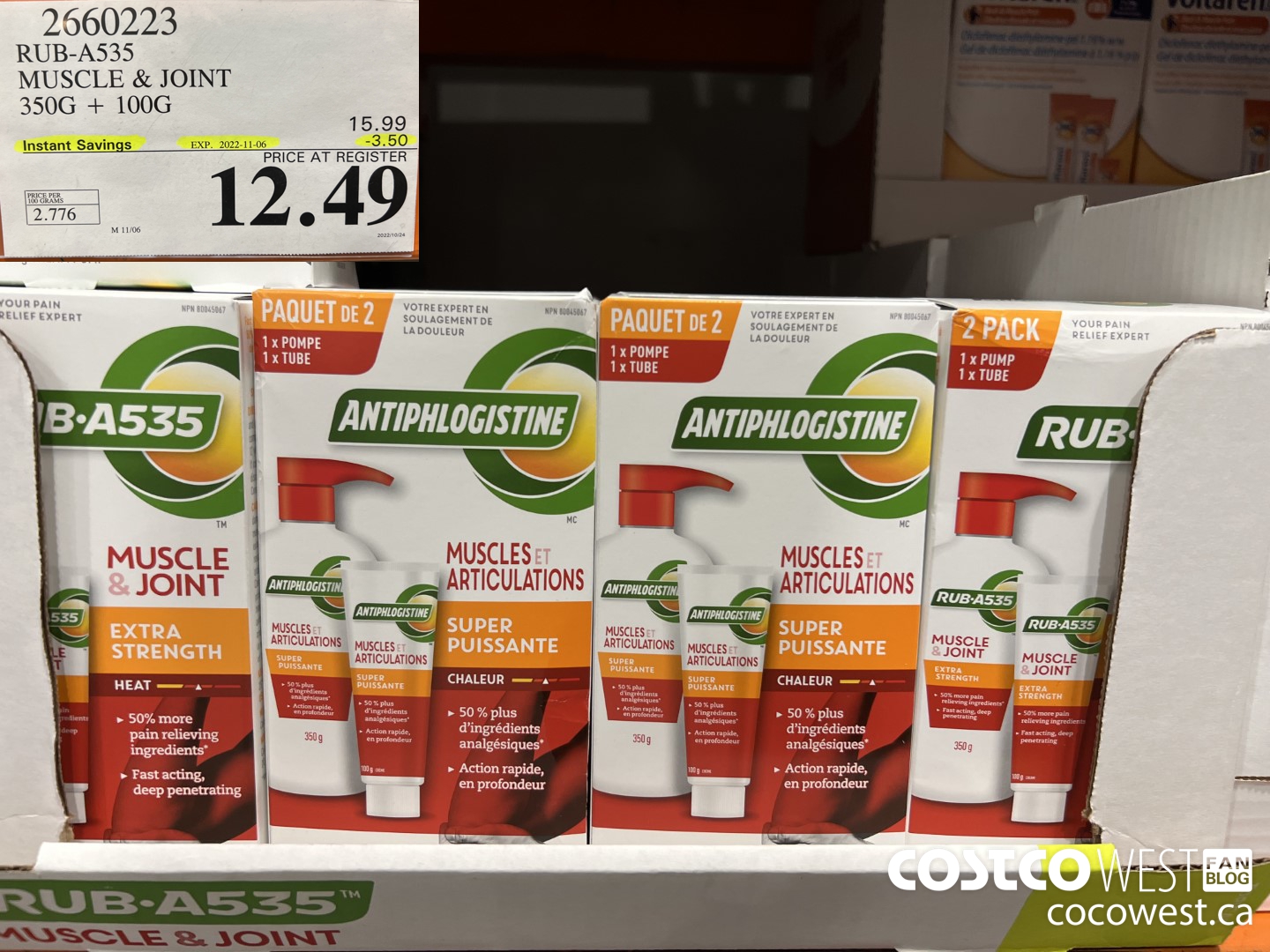 2660223 RUB-A535 MUSCLE & JOINT 350G + 100G ($3.50 INSTANT SAVINGS EXPIRES ON 2022-11-06) $12.49