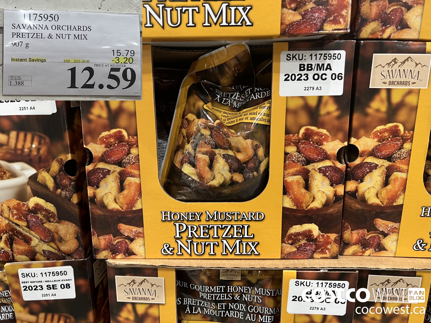 1175950 SAVANNA PRETZEL & NUT MIX 907 G ($3.20 INSTANT SAVINGS EXPIRES ON 2022-10-30) $12.59