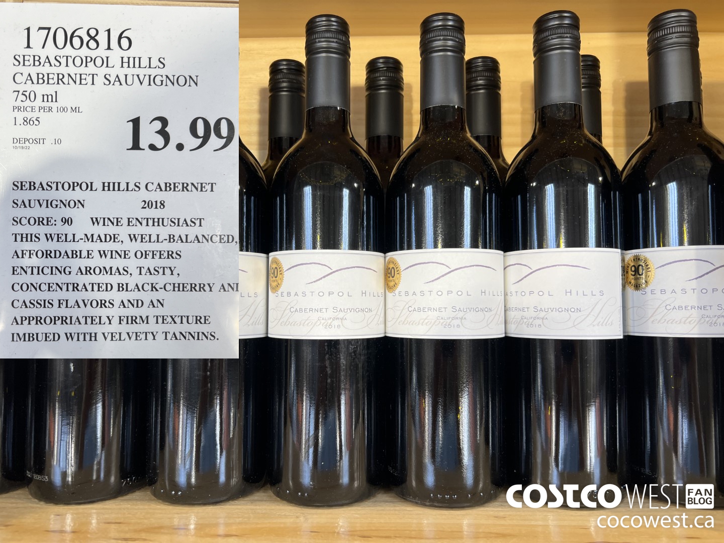 1706816 SEBASTOPOL HILLS CABERNET SAUVIGNON 750 ML $13.99