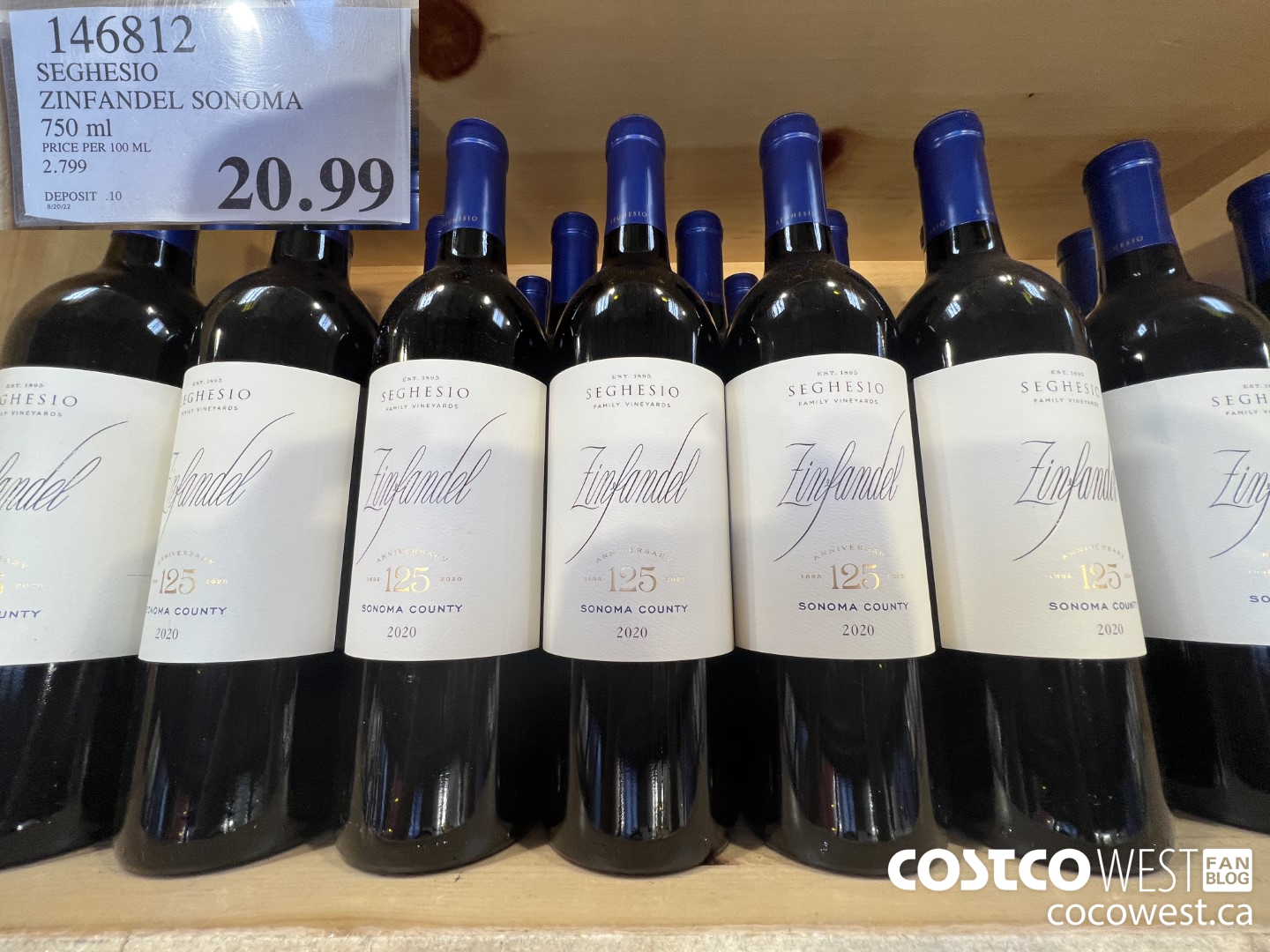 146812 SEGHESIO ZINFANDEL SONOMA 750 ML $20.99