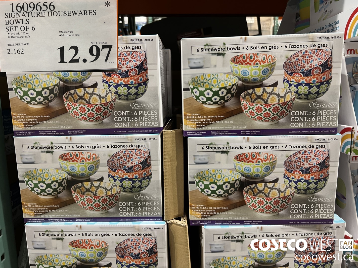 1609656 SIGNATURE HOUSEWARES BOWLS SET OF 6 $12.97