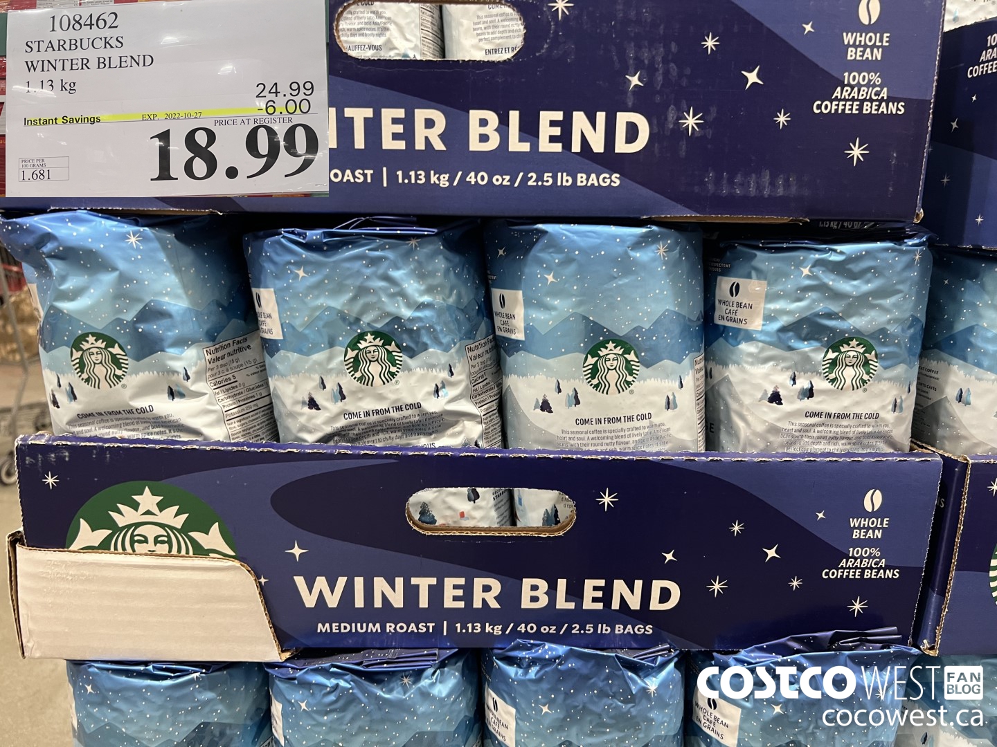 108462 STARBUCKS WINTER BLEND 1.13 KG ($6.00 INSTANT SAVINGS EXPIRES ON 2022-10-27) $18.99