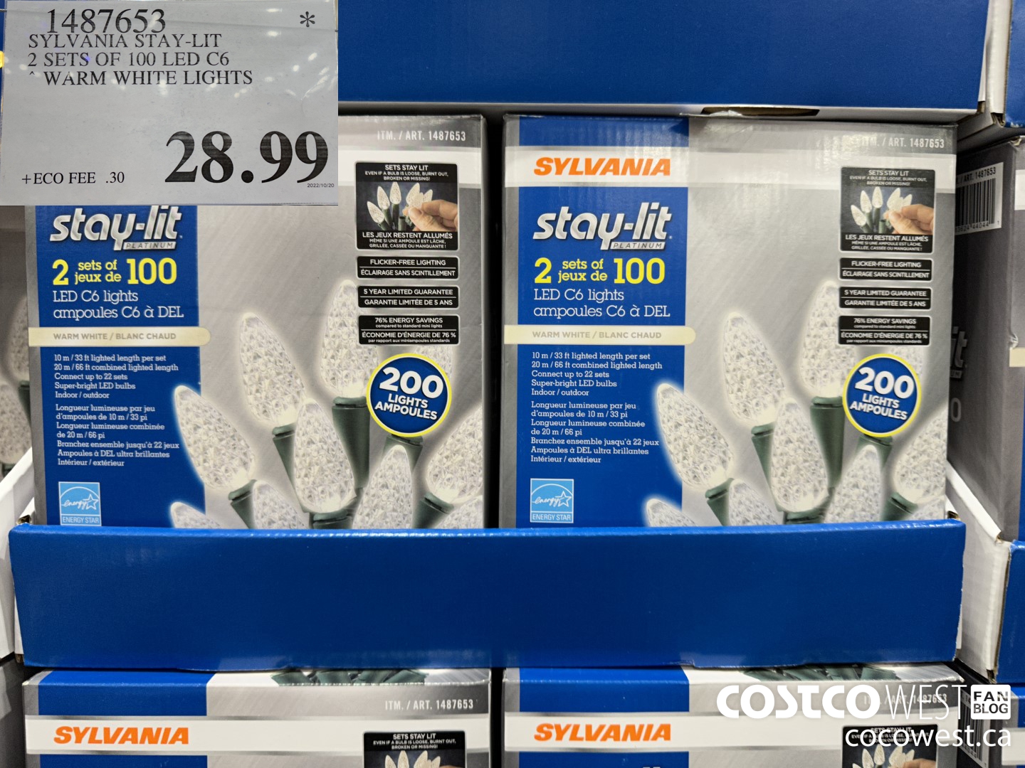 1487653 SYLVANIA STAY-LIT 2 SETS OF 100 LED C6 WARM WHITE LIGHTS $28.99