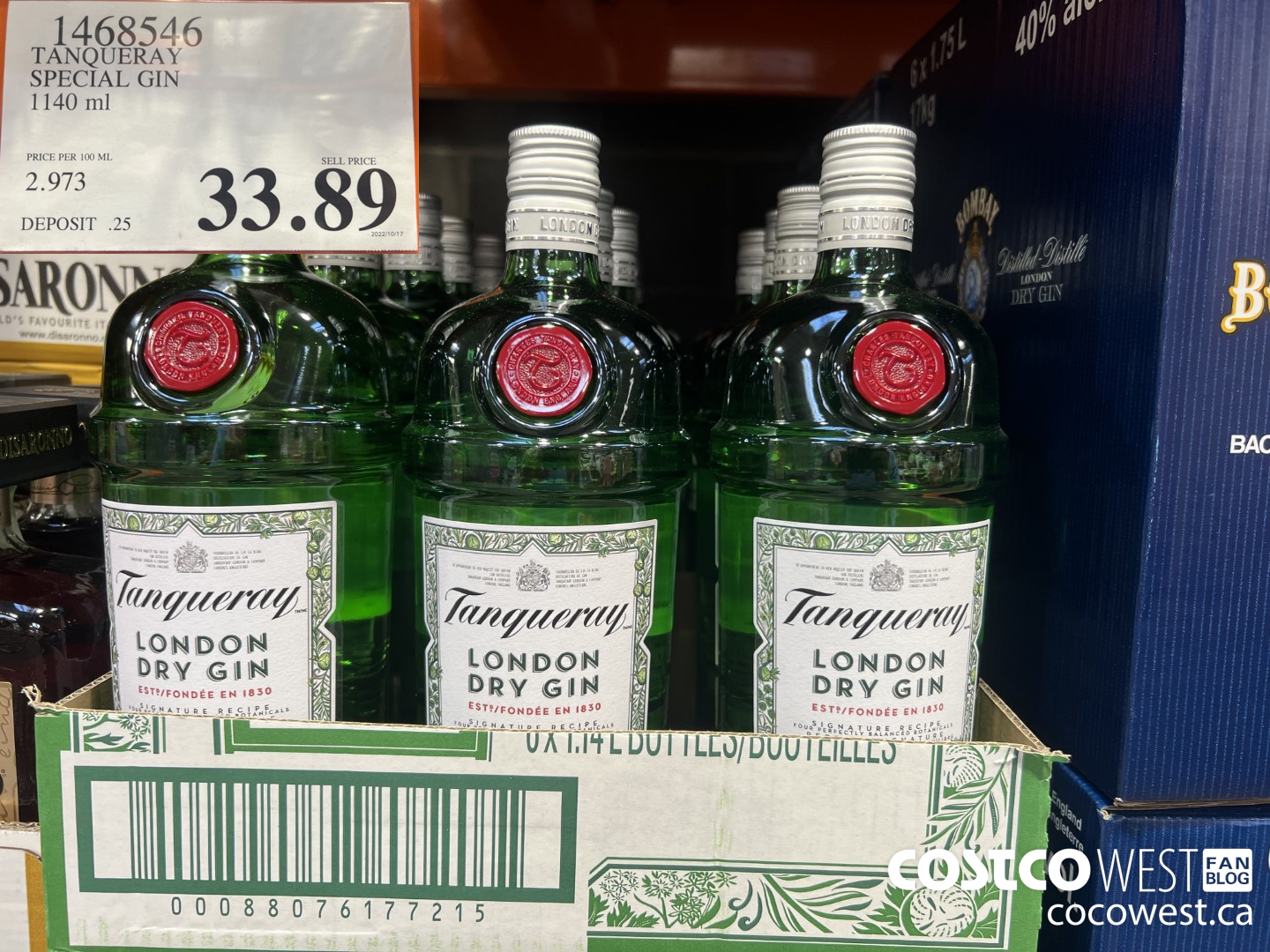 1468546 TANQUERAY SPECIAL GIN 1140 ML $33.89