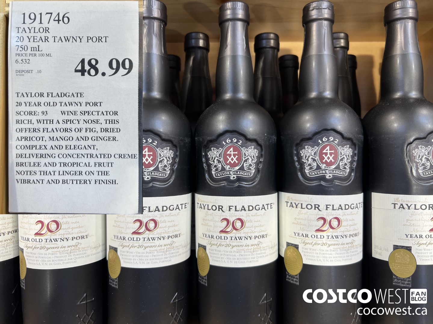 191746 TAYLOR 20 YEAR TAWNY PORT 750 ML $48.99