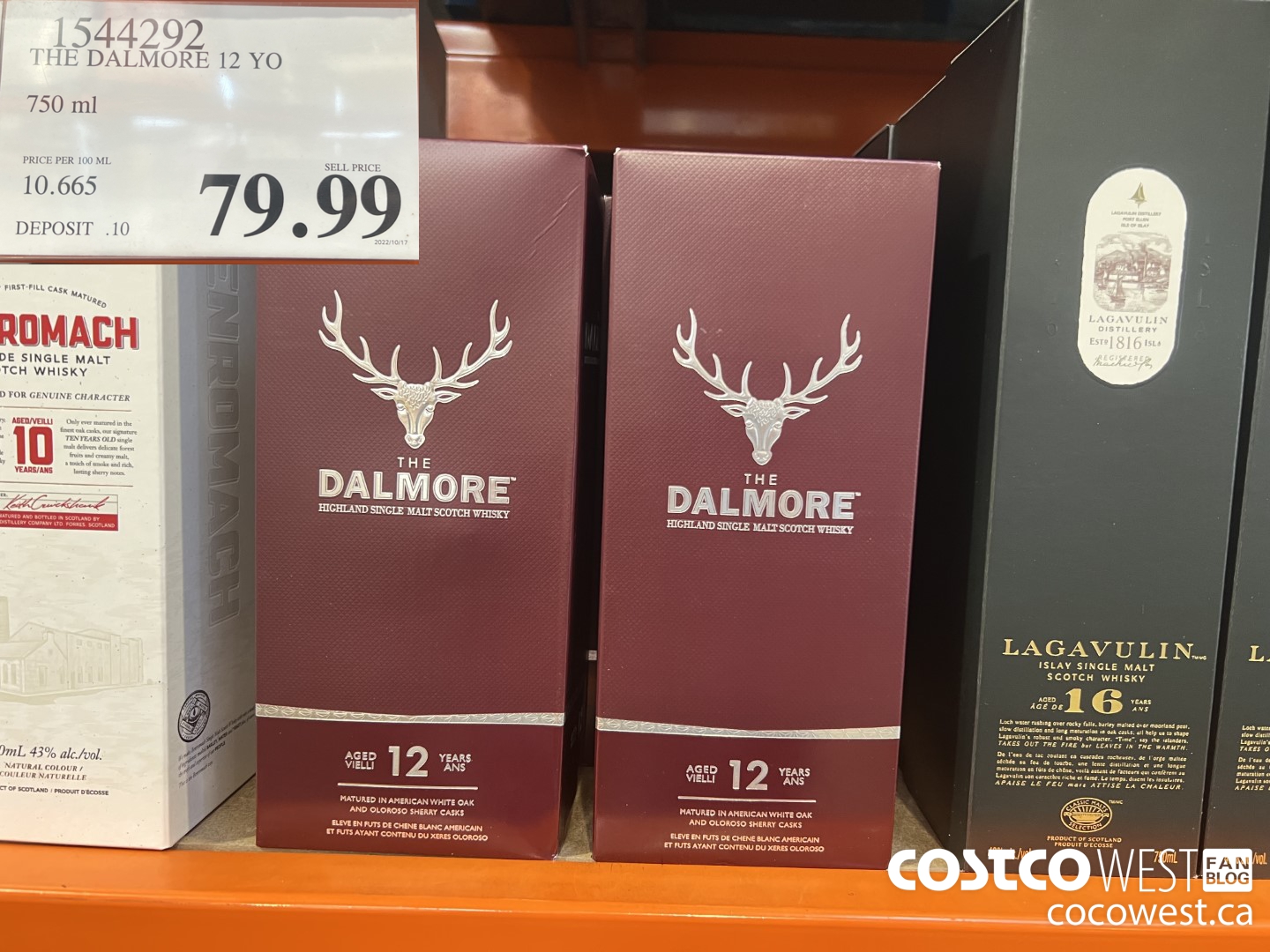 1544292 THE DALMORE 12 YO 750 ML $79.99