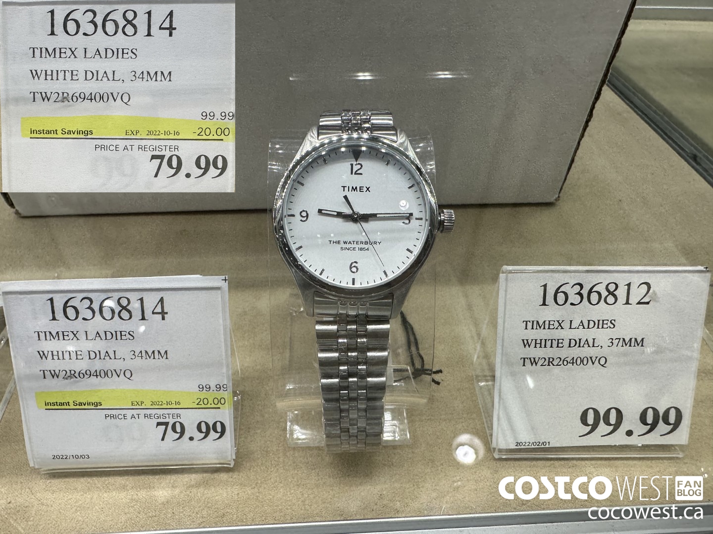 1636814 TIMEX LADIES WHITE DIAL, 34MM TW2R69400VQ ($20.00 INSTANT SAVINGS EXPIRES ON 2022-10-16) $79.99