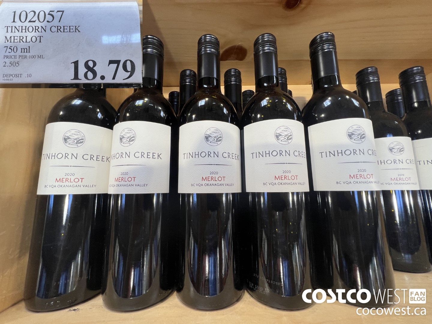 102057 TINHORN CREEK MERLOT 750 ML $18.79