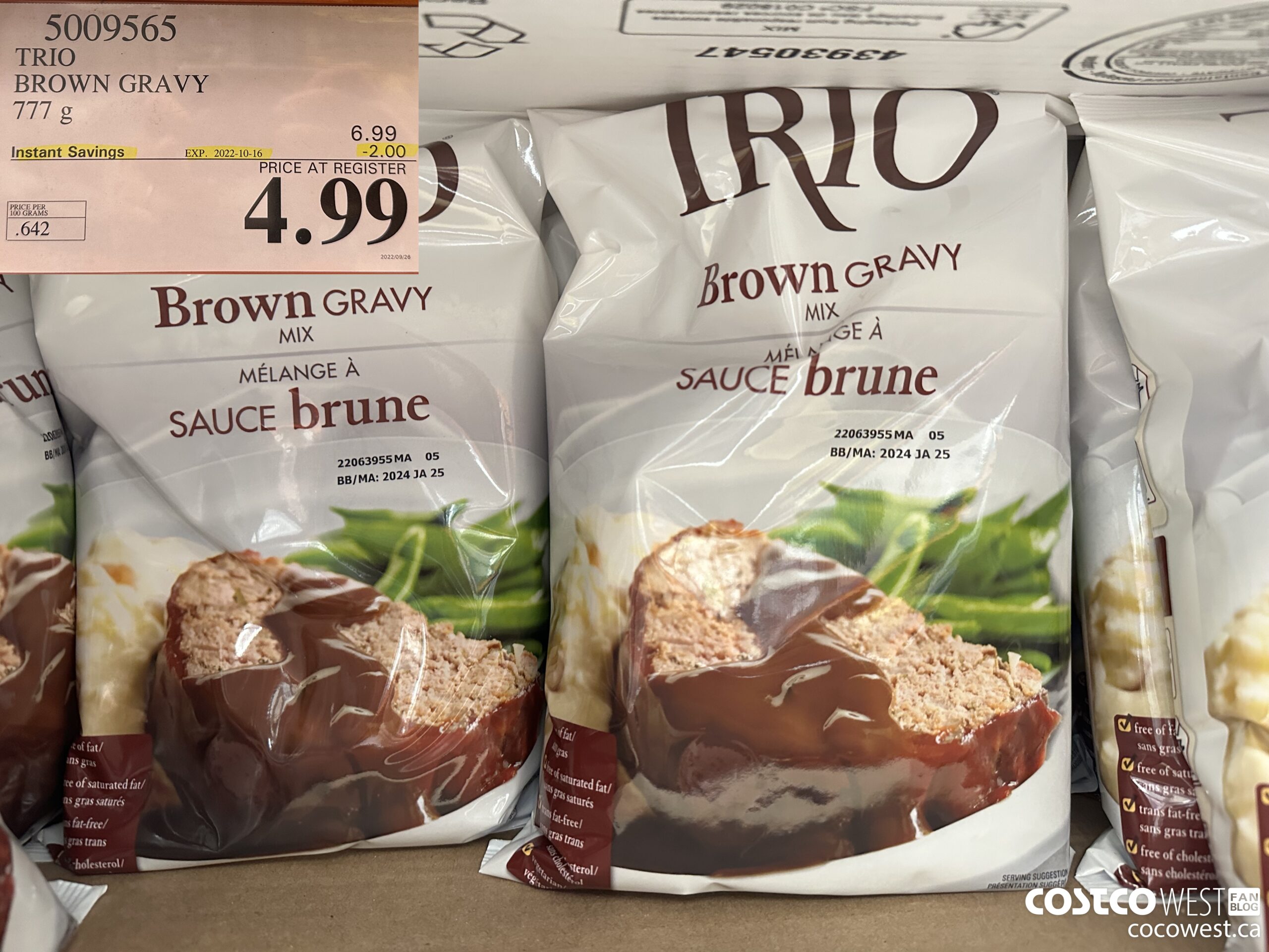 5009565 TRIO BROWN GRAVY 777 g ($2.00 INSTANT SAVINGS EXPIRES ON 2022-10-16) $4.99