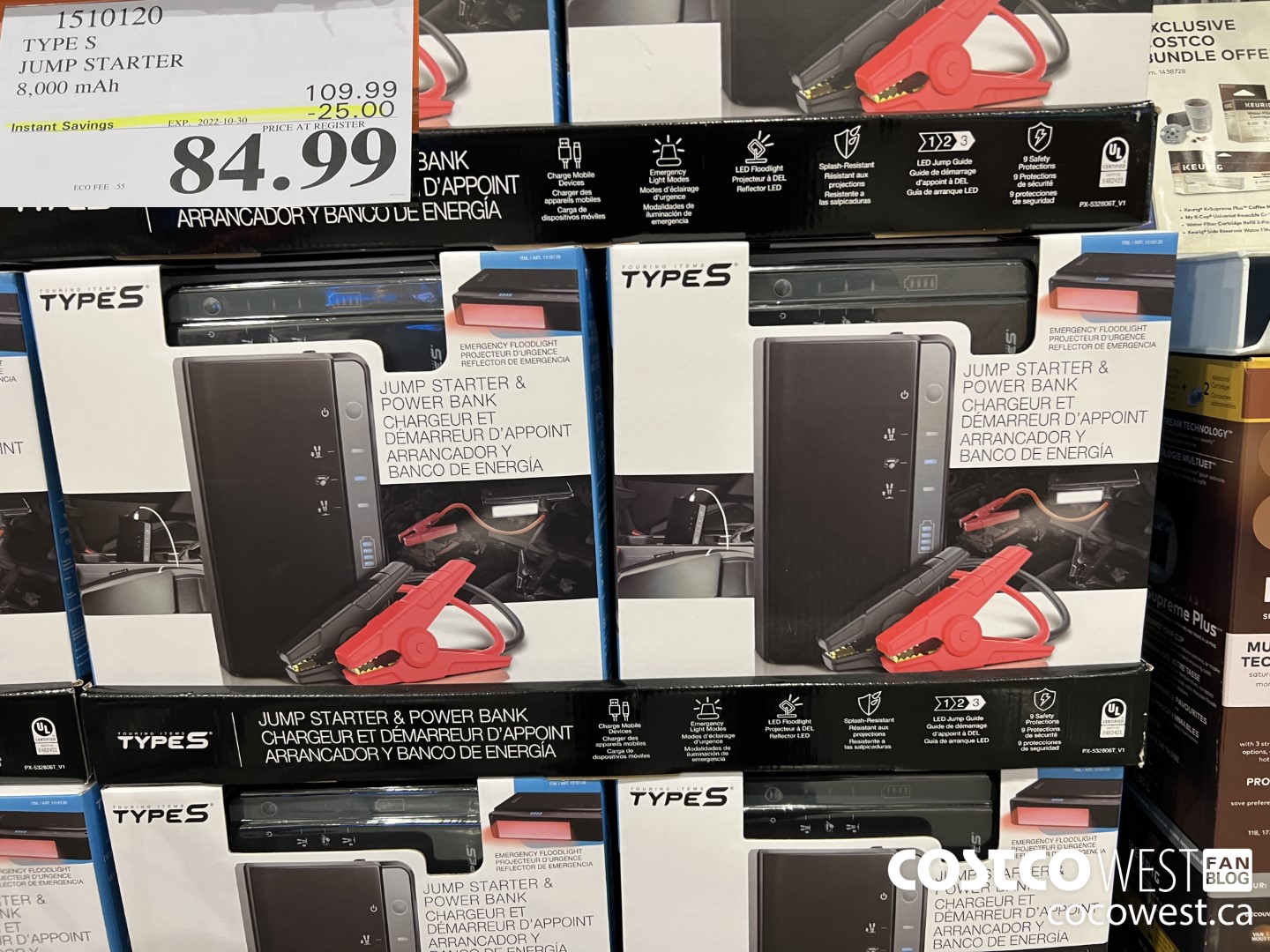 1510120 TYPE S JUMP STARTER 8,000 MAH ($25.00 INSTANT SAVINGS EXPIRES ON 2022-10-30) $84.99