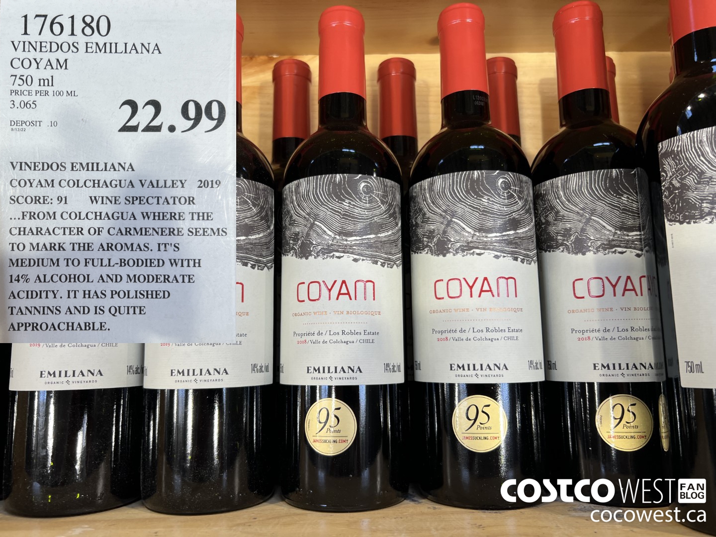 176180 VINEDOS EMILIANA COYAM 750 ML $22.99