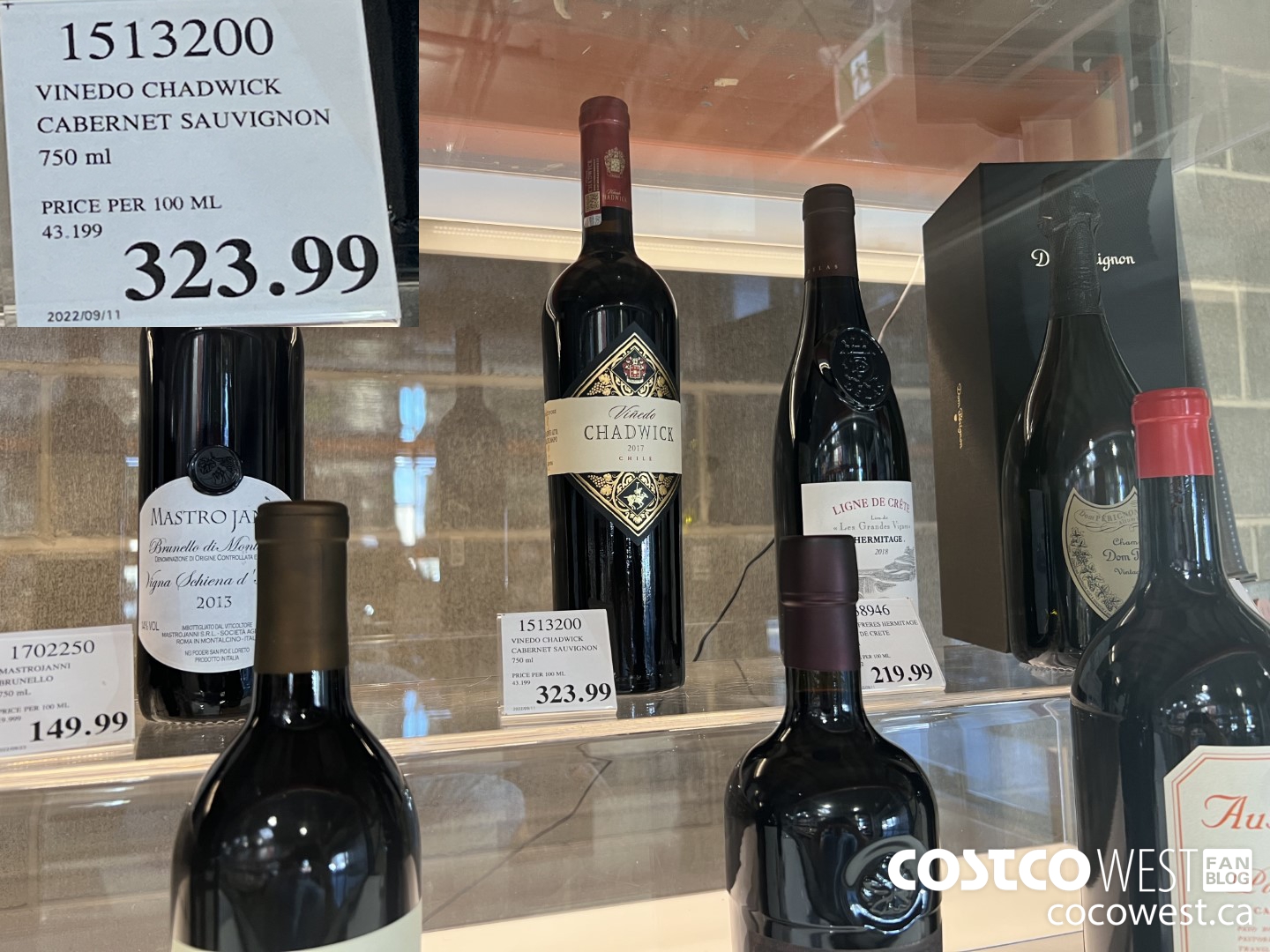 1513200 VINEDO CHADWICK CABERNET SAUVIGNON 750 ML $323.99