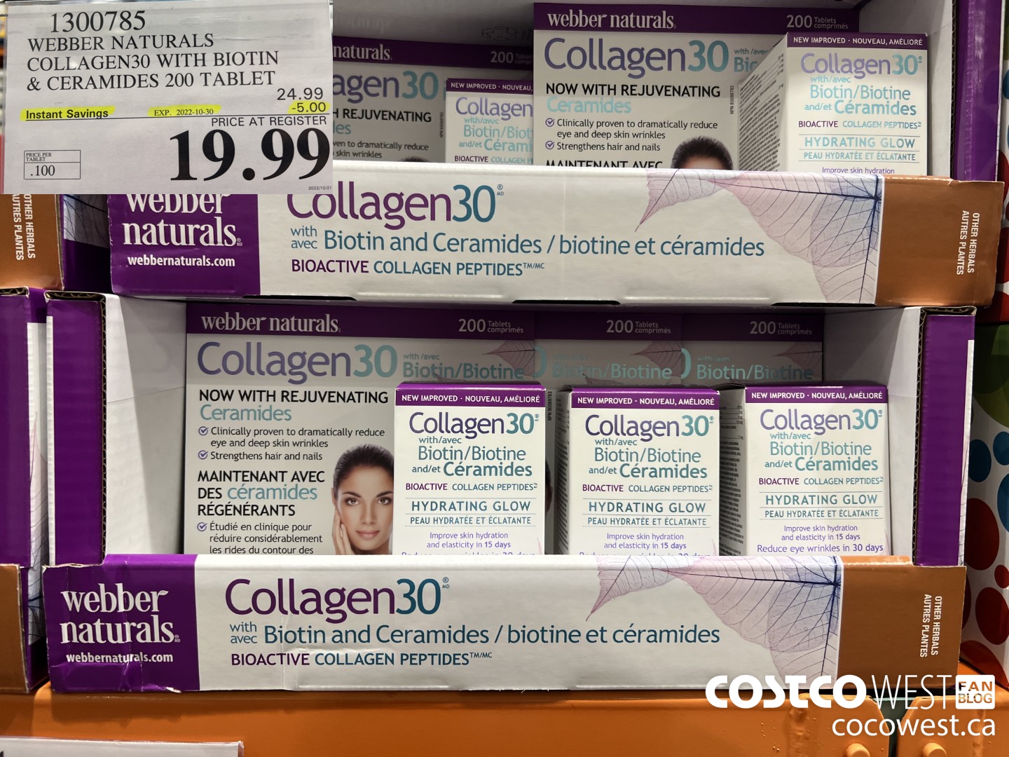 1300785 WEBBER NATURALS COLLAGEN30 WITH BIOTIN & CERAMIDES 200 TABLET ($5.00 INSTANT SAVINGS EXPIRES ON 2022-10-30) $19.99