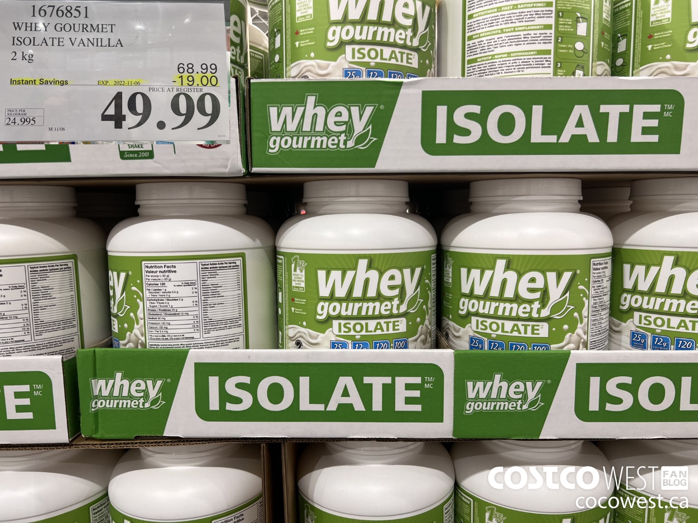 1676851 WHEY GOURMET ISOLATE VANILLA 2 KG ($19.00 INSTANT SAVINGS EXPIRES ON 2022-11-06) $49.99