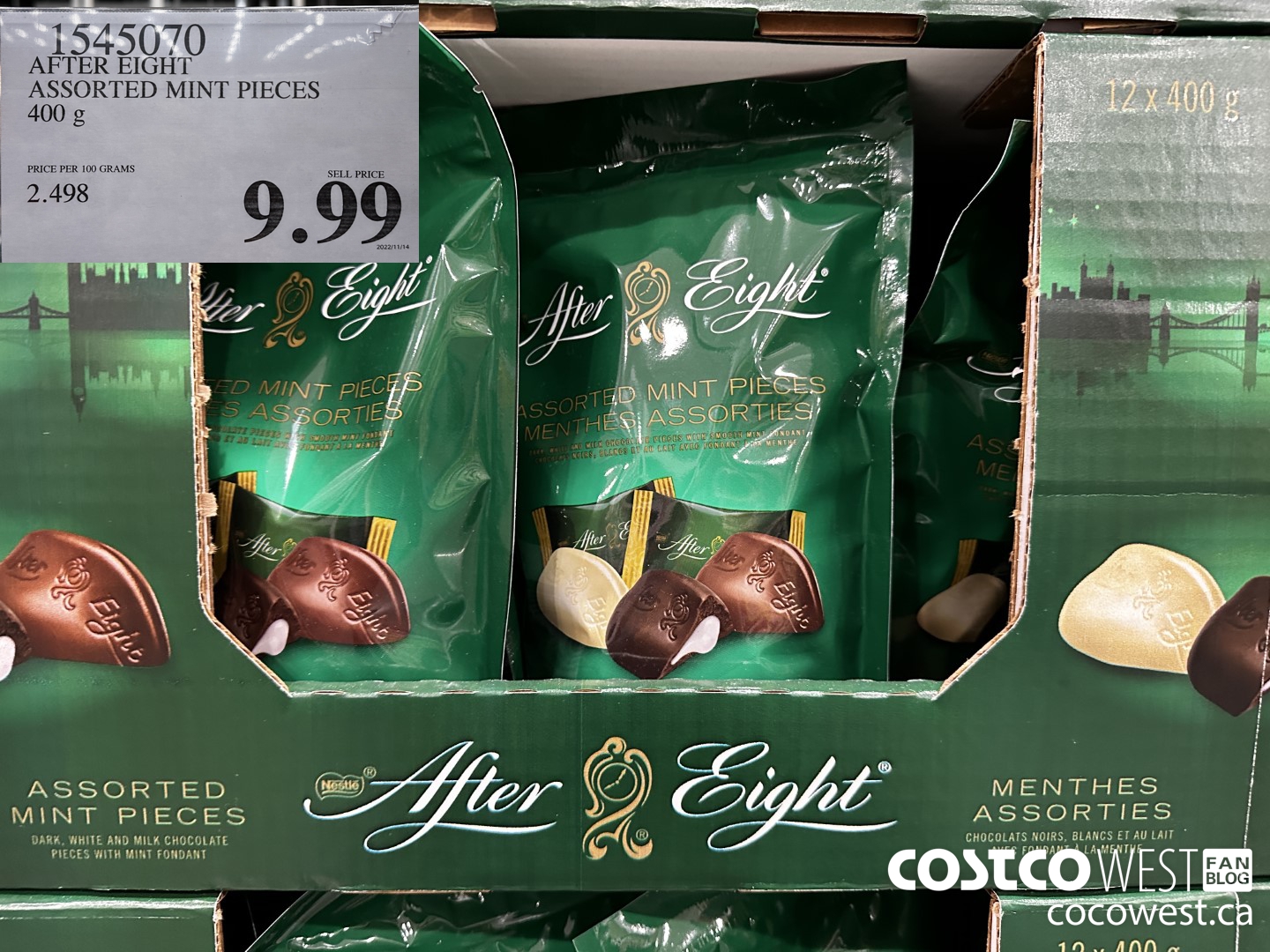 NESTLÉ After Eight® Chocolat Menthe Boîte de 6 x 400g (6 x 400g