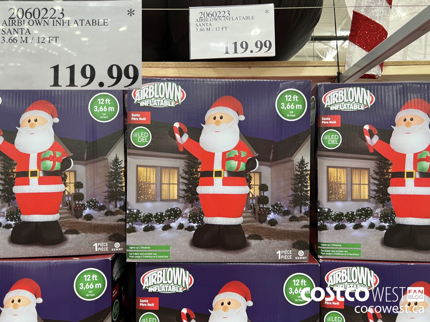 2060223 AIRBLOWN INFLATABLE SANTA 3.66 M / 12 FT $119.99