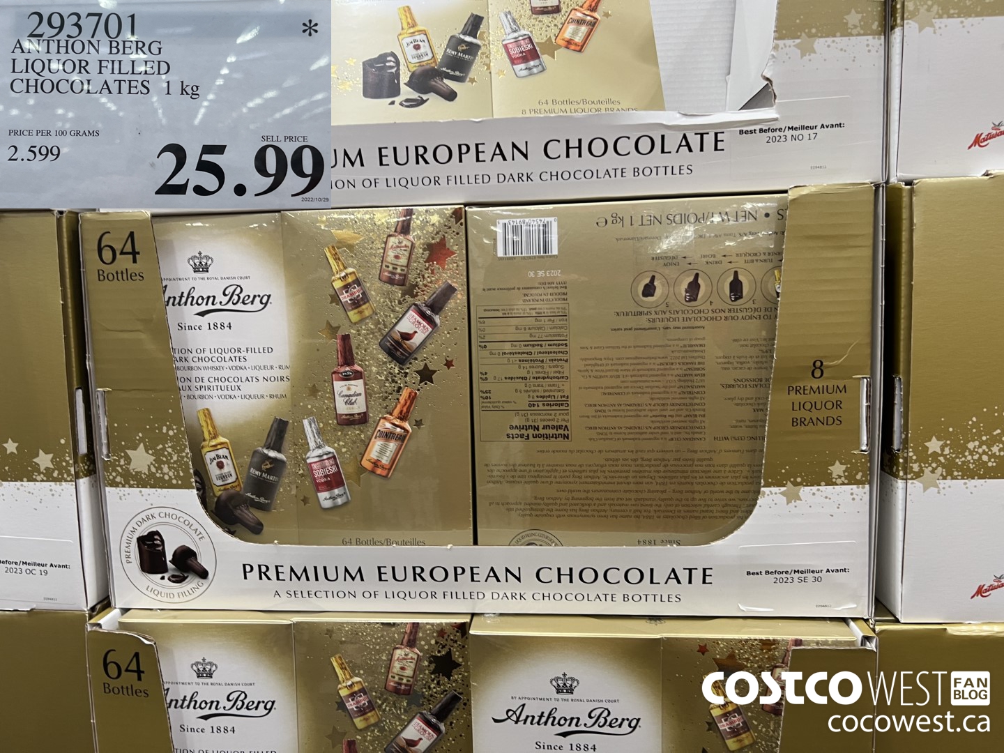 293701 ANTHON BERG LIQUOR FILLED CHOCOLATES 1 kg $25.99