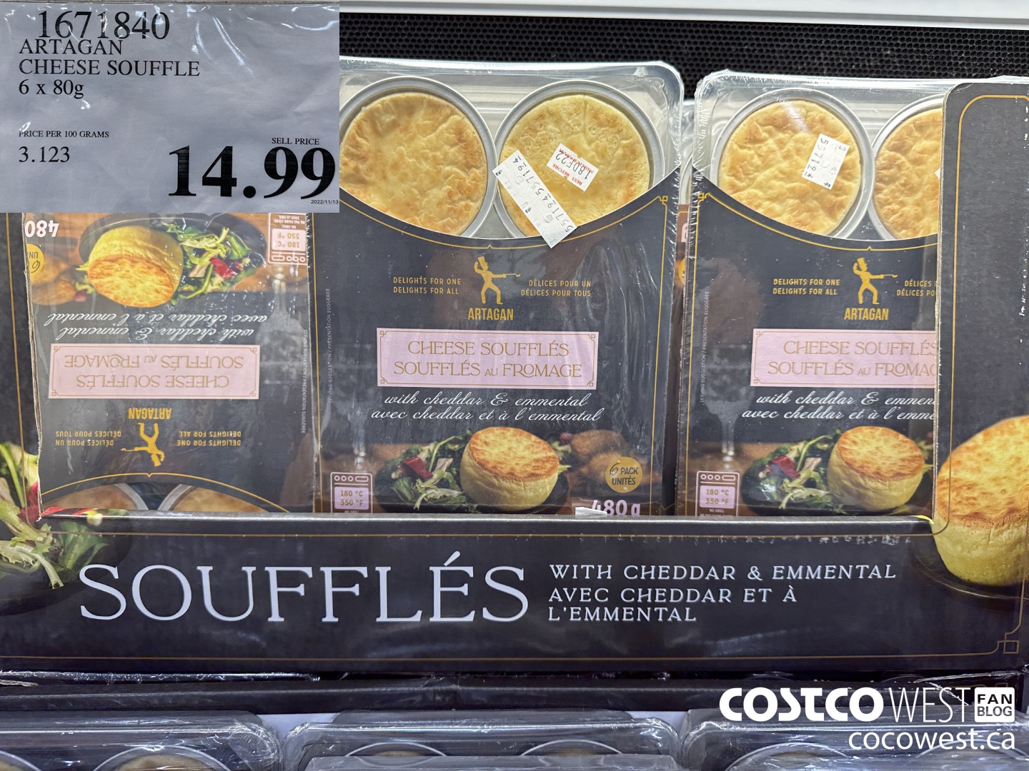 1671840 ARTAGAN CHEESE SOUFFLE 6 X 80G $14.99