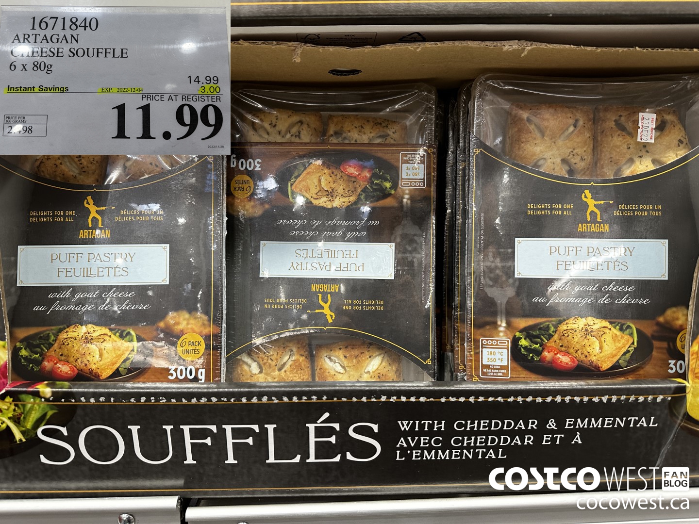 1671840 ARTAGAN CHEESE SOUFFLE 6 X 80G ($3.00 INSTANT SAVINGS EXPIRES ON 2022-12-04) $11.99