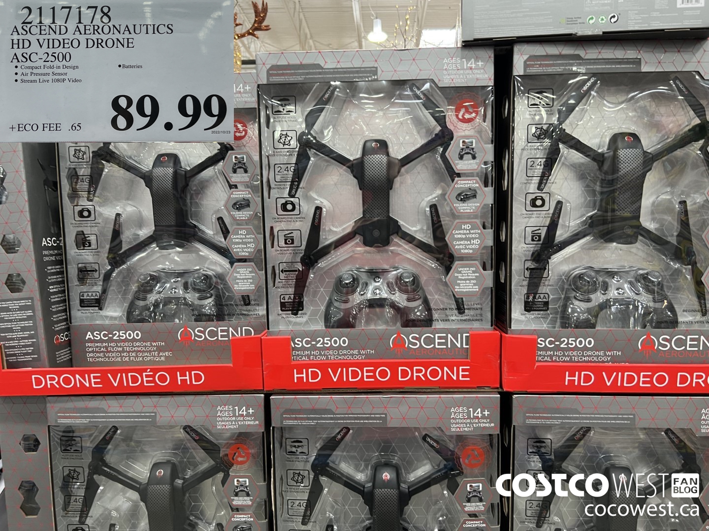 2117178 ASCEND AERONAUTICS HD VIDEO DRONE ASC-2500 $89.99