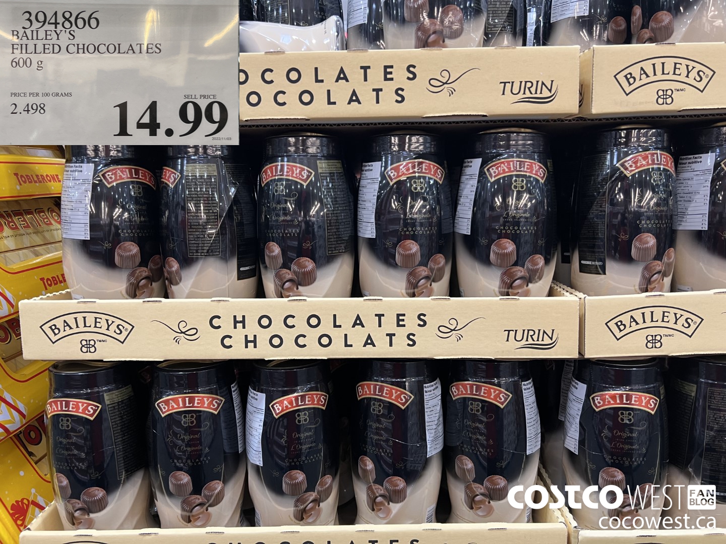 394866 BAILEY'S FILLED CHOCOLATES 600 g $14.99