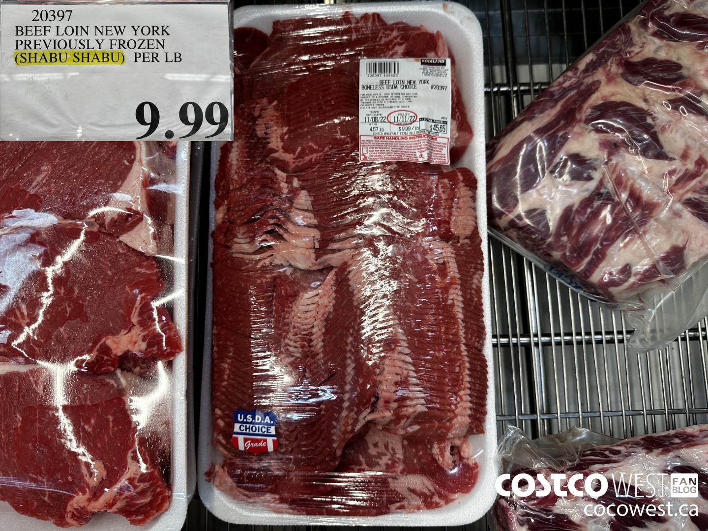 20397 BEEF LOIN NEW YORK PREVIOUSLY FROZEN (SHABU SHABU) PER LB $9.99