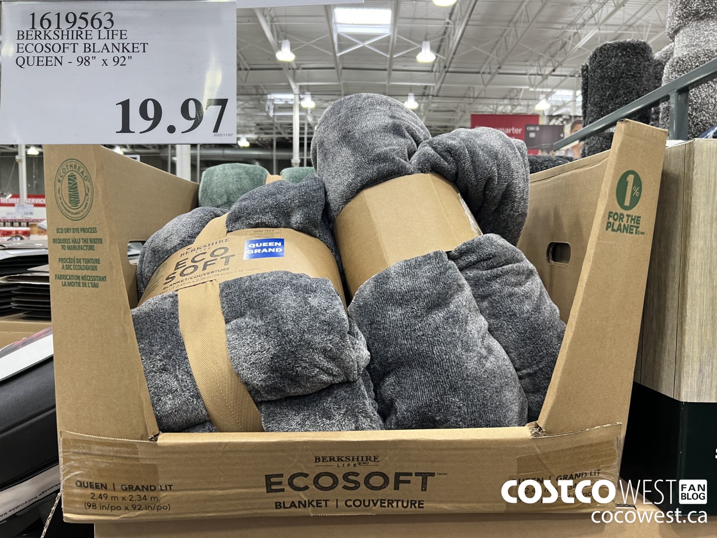 1619563 BERKSHIRE LIFE ECOSOFT BLANKET QUEEN - 98