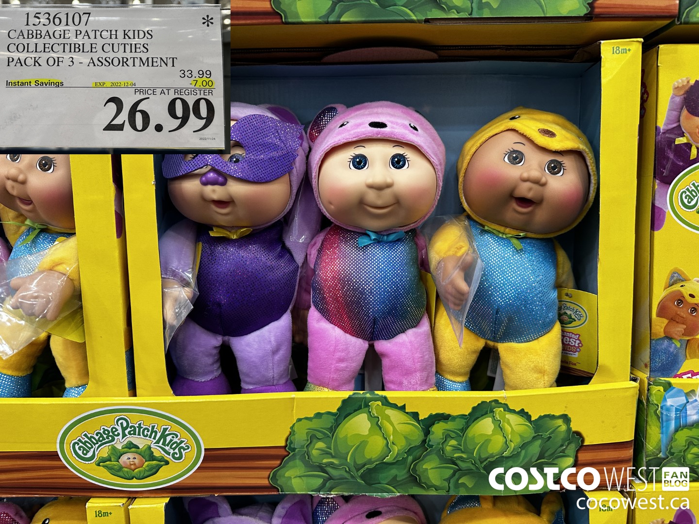 1536107 CABBAGE PATCH KIDS COLLECTIBLE CUTIES PACK OF 3 ASSORTMENT ($7.00 INSTANT SAVINGS EXPIRES ON 2022-12-04) $26.99