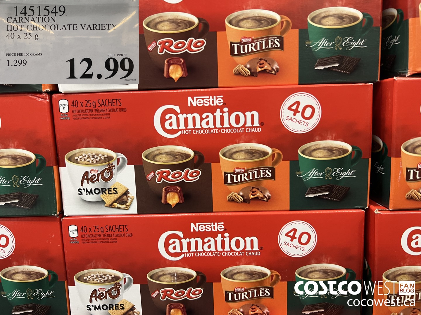 1451549 CARNATION HOT CHOCOLATE VARIETY 40 x 25 g $12.99