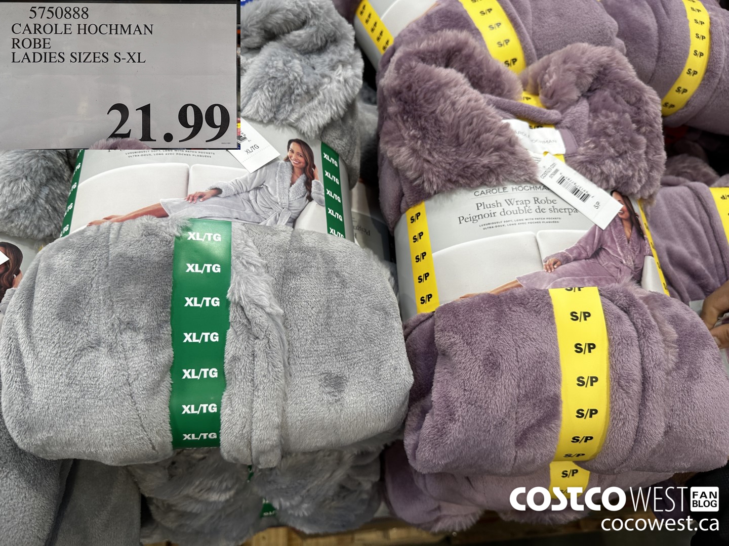 CAROLE HOCHMAN ROBE LADIES SIZES S-XL at Costco Brant St Burlington