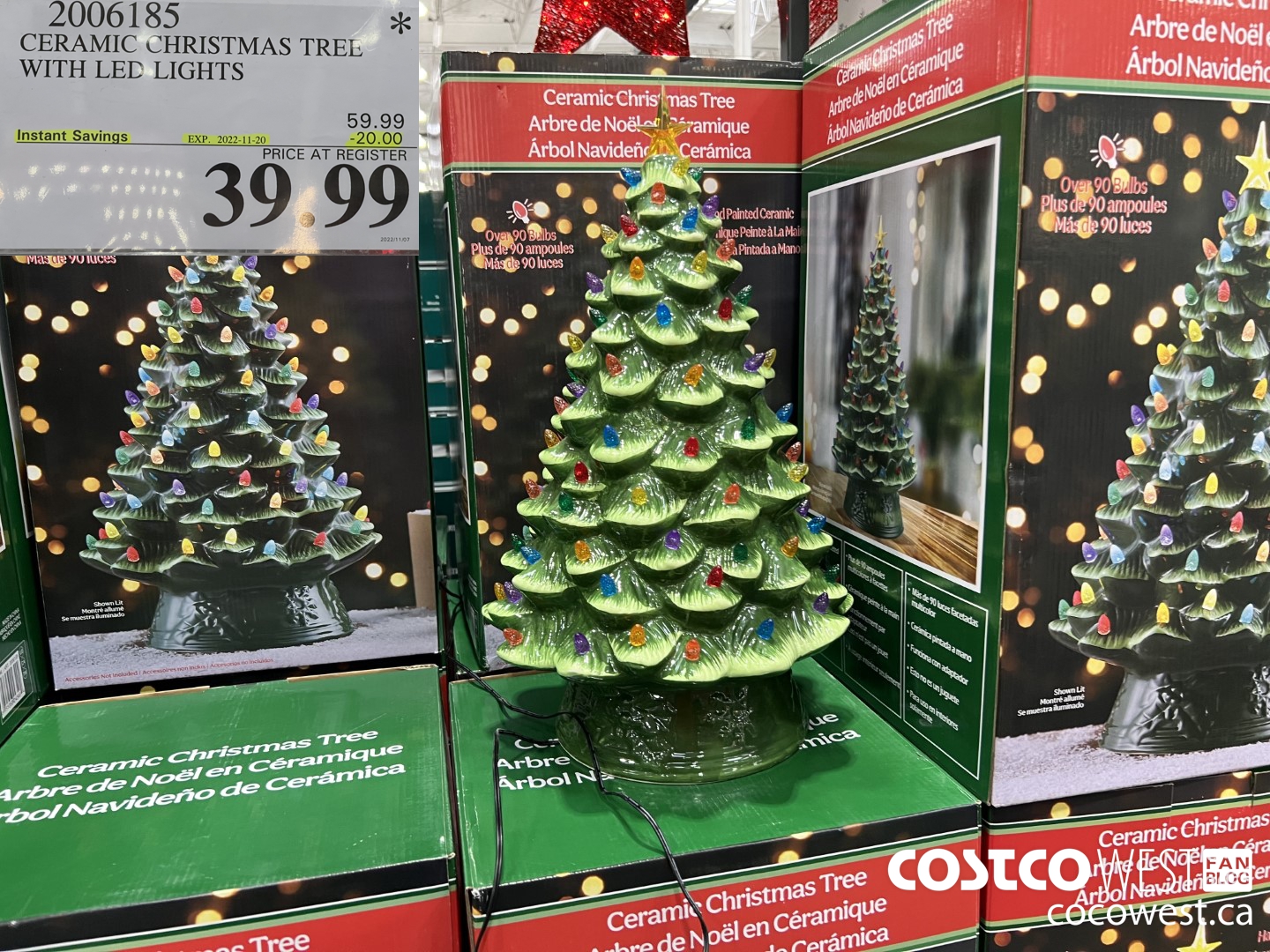 2006185 CERAMIC CHRISTMAS TREE WITH LED LIGHTS ($20.00 INSTANT SAVINGS EXPIRES ON 2022-11-20) $39.99