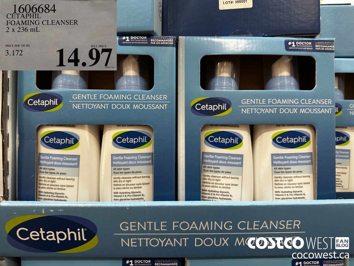1606684 CETAPHIL FOAMING CLEANSER 2 x 236 mL $14.97