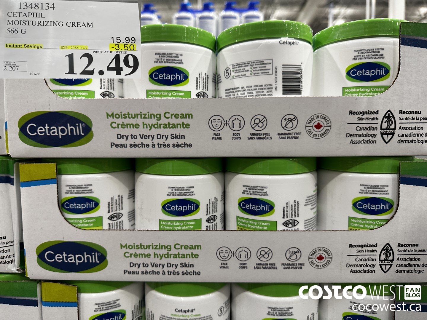 1348134 CETAPHIL MOISTURIZING CREAM 566 G ($3.50 INSTANT SAVINGS EXPIRES ON 2022-11-27) $12.49