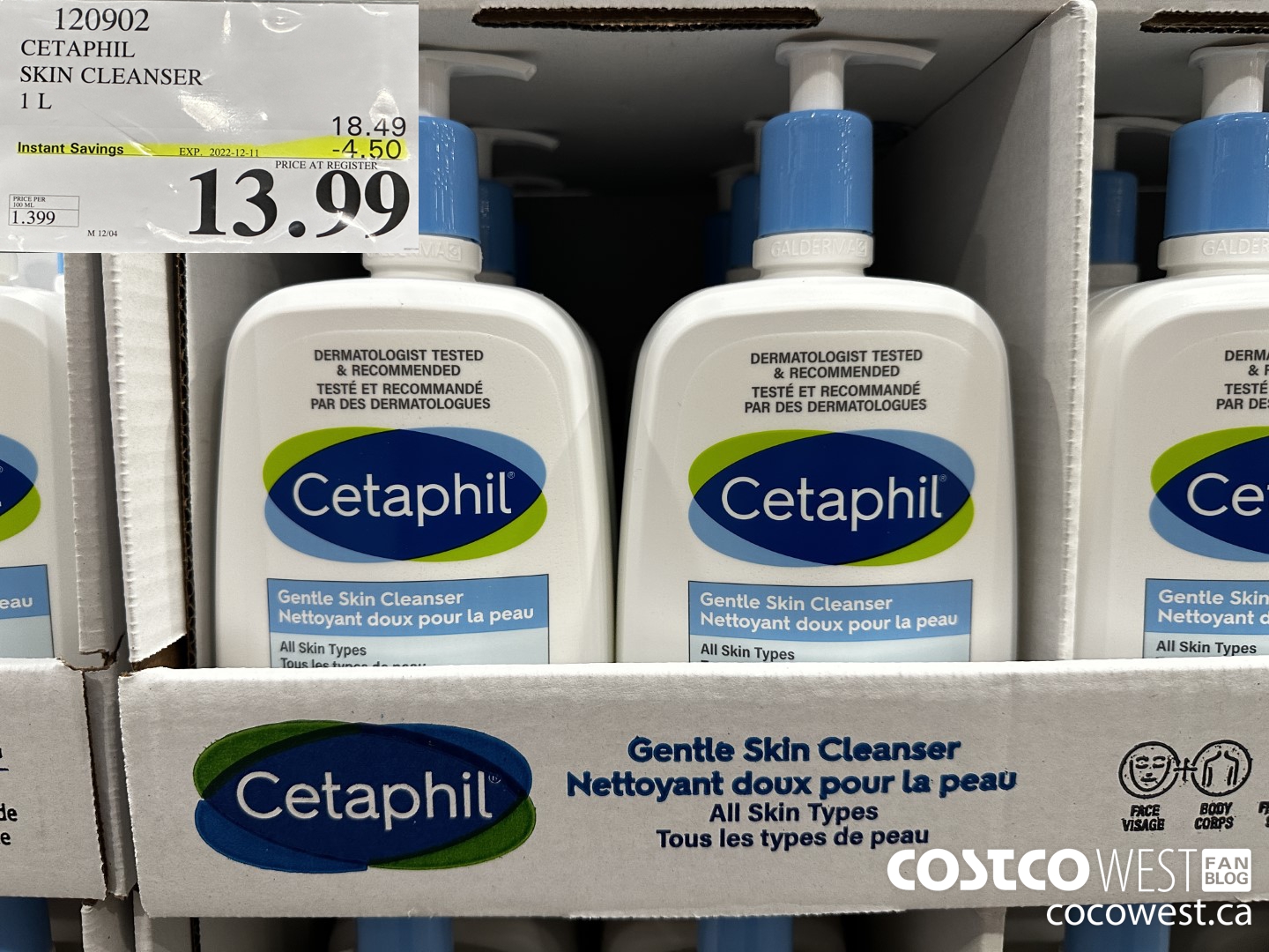 120902 CETAPHIL SKIN CLEANSER 1L ($4.50 INSTANT SAVINGS EXPIRES ON 2022-12-11) $13.99