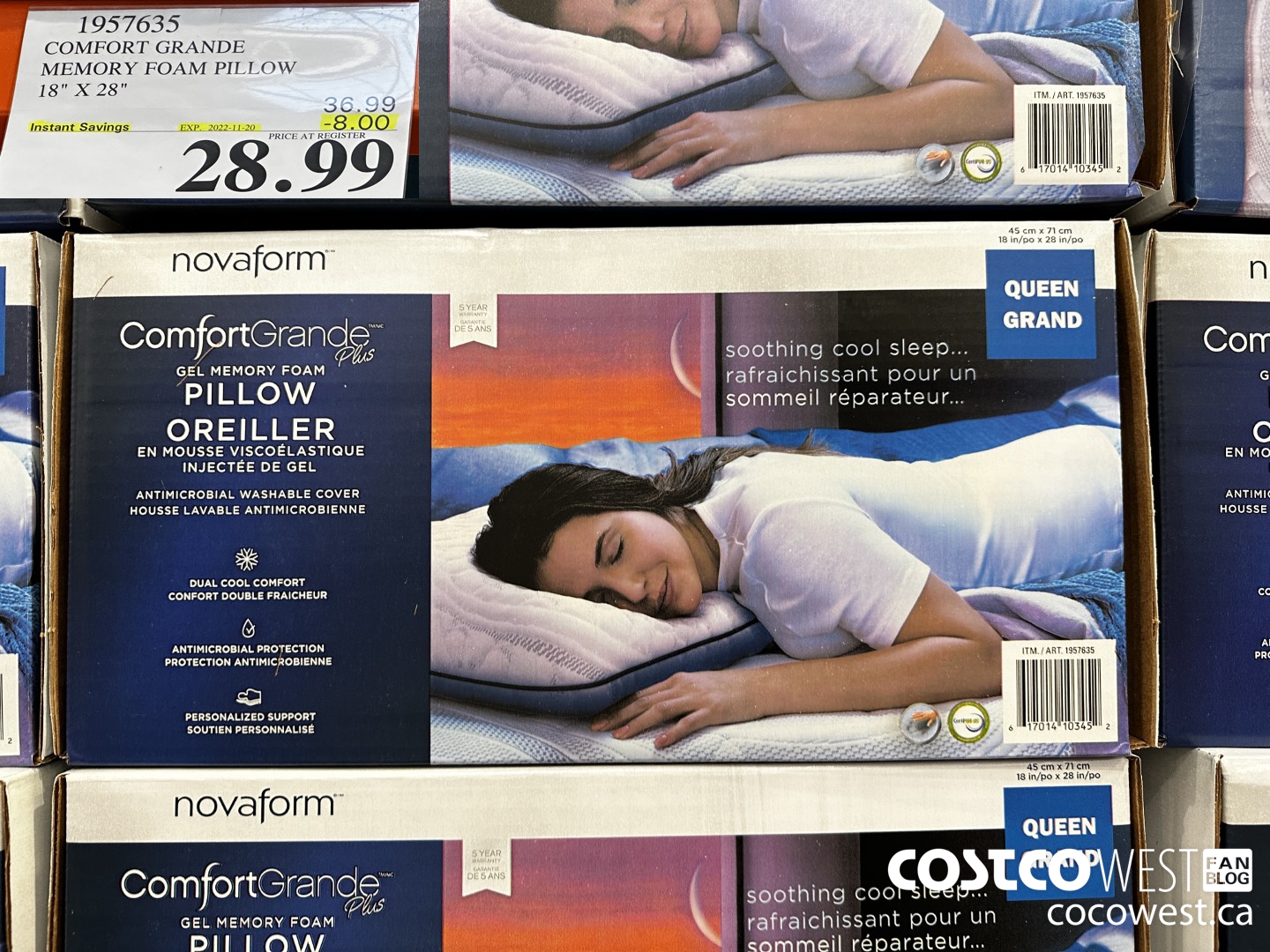 Weekend Update Costco Sale Items For Nov 18 20 2022 For BC AB MB   COMFORT GRANDE MEMORY FOAM PILLOW 18 X 28  20221118 106940 