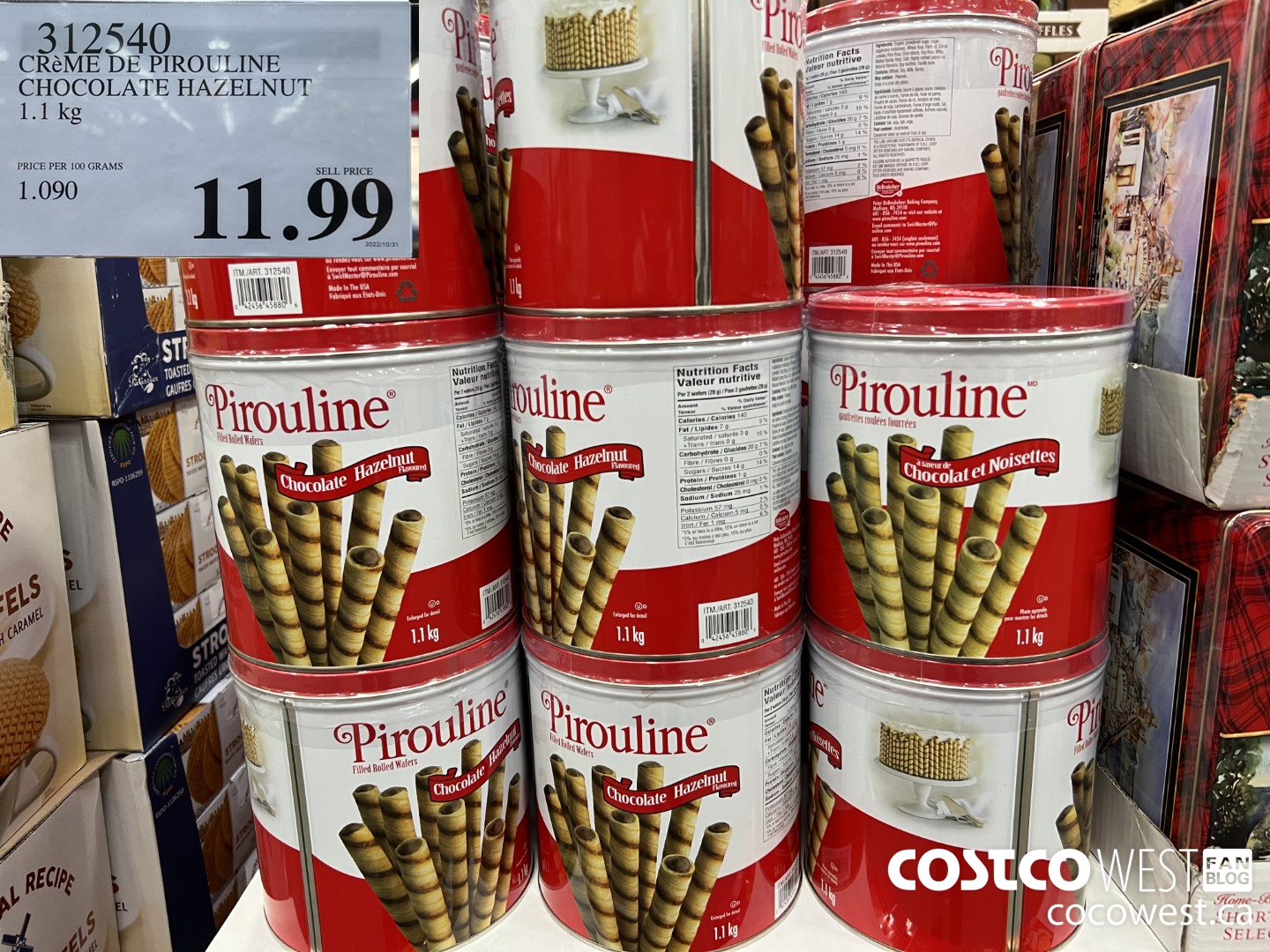 312540 CREME DE PIROULINE HAZELNUT 1.1 KG $11.99