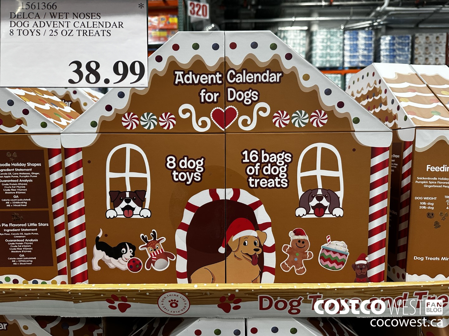 1561366 DELCA / WET NOSES DOG ADVENT CALENDAR 8 TOYS / 25 OZ TREATS $38.99