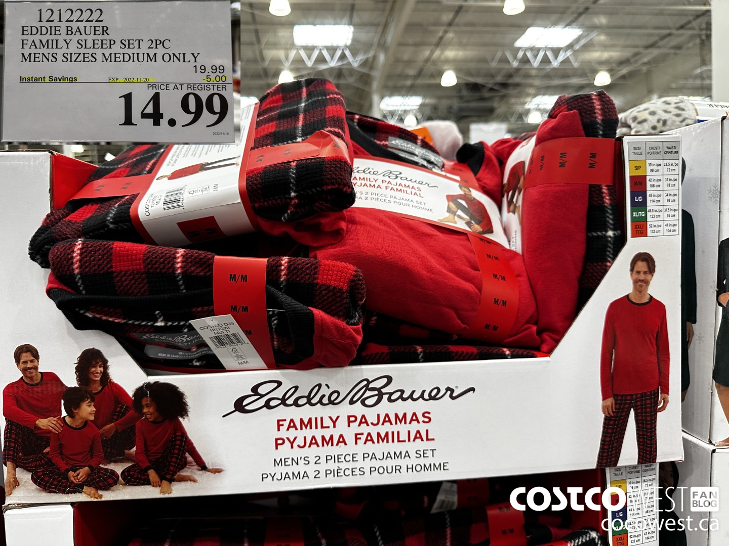 1212222 EDDIE BAUER FAMILY SLEEP SET 2PC MENS SIZES MEDIUM ONLY ($5.00 INSTANT SAVINGS EXPIRES ON 2022-11-20) $14.99