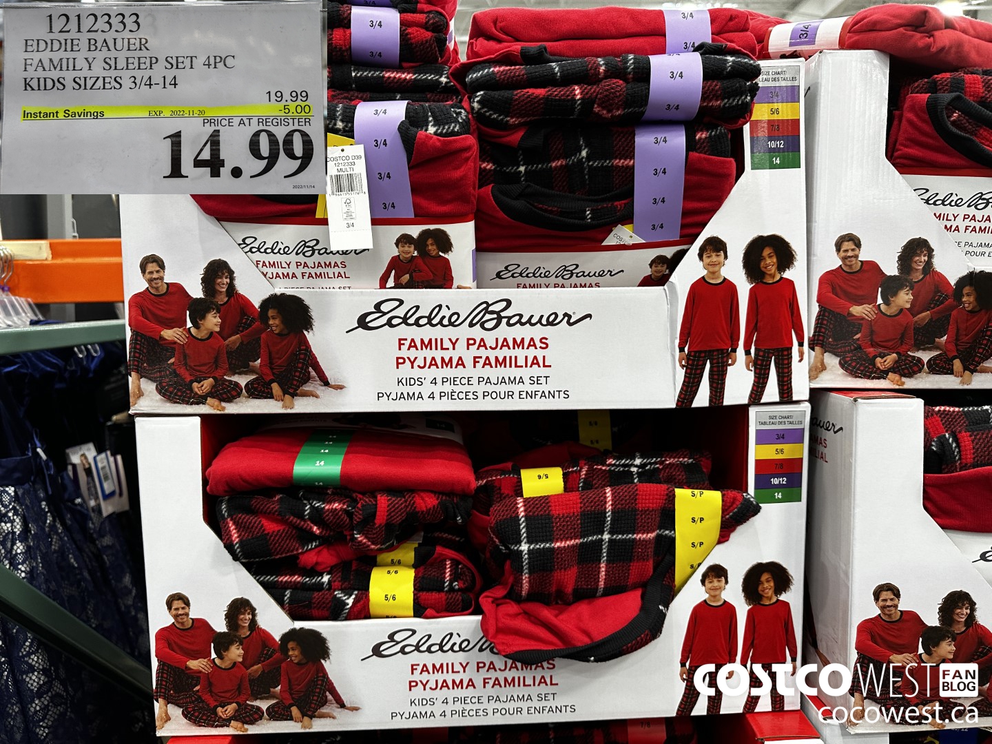 1212333 EDDIE BAUER FAMILY SLEEP SET 4PC KIDS SIZES 3/4-14 ($5.00 INSTANT SAVINGS EXPIRES ON 2022-11-20) $14.99