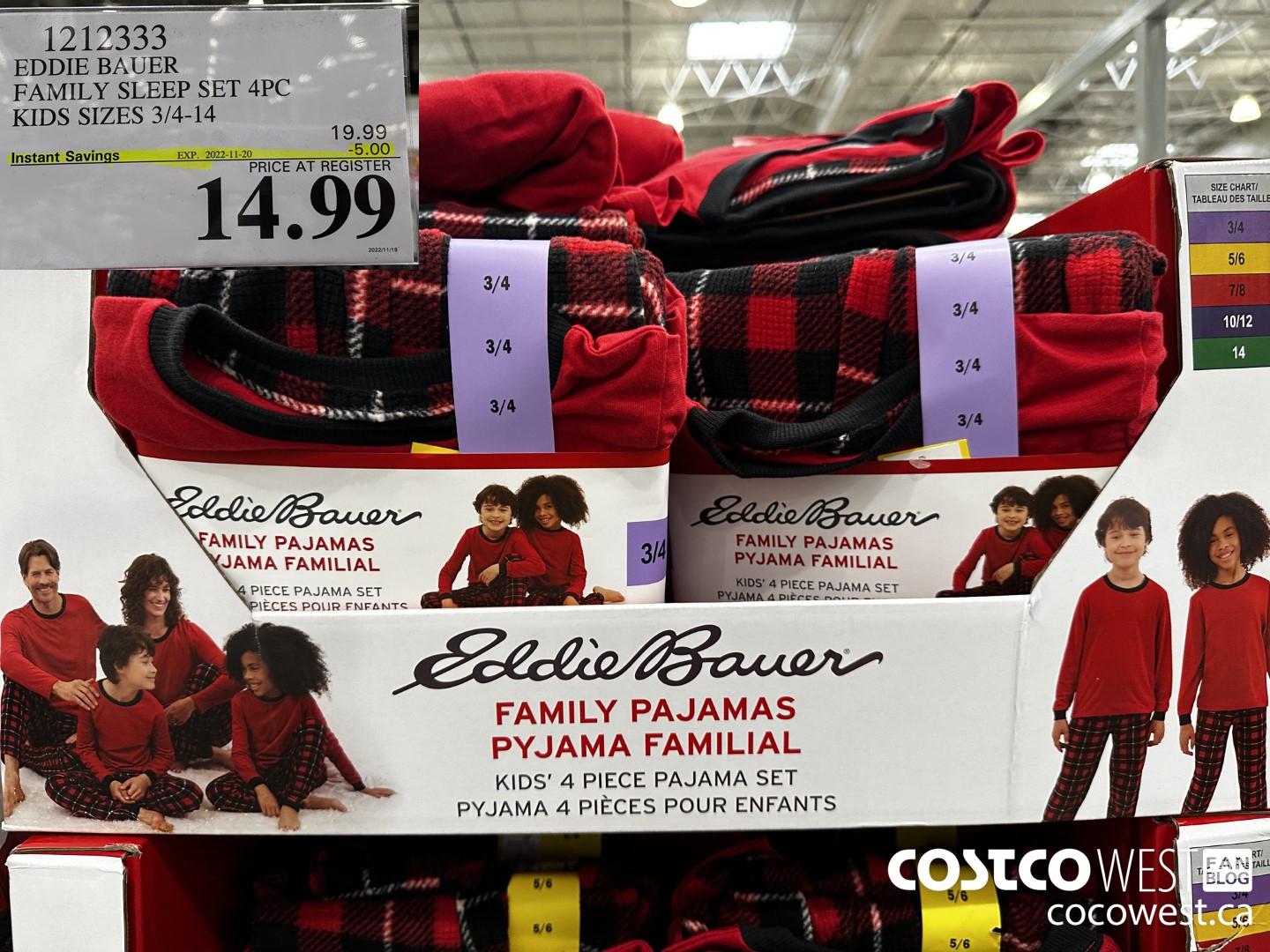 1212333 EDDIE BAUER FAMILY SLEEP SET 4PC KIDS SIZES 3/4-14 ($5.00 INSTANT SAVINGS EXPIRES ON 2022-11-20) $14.99