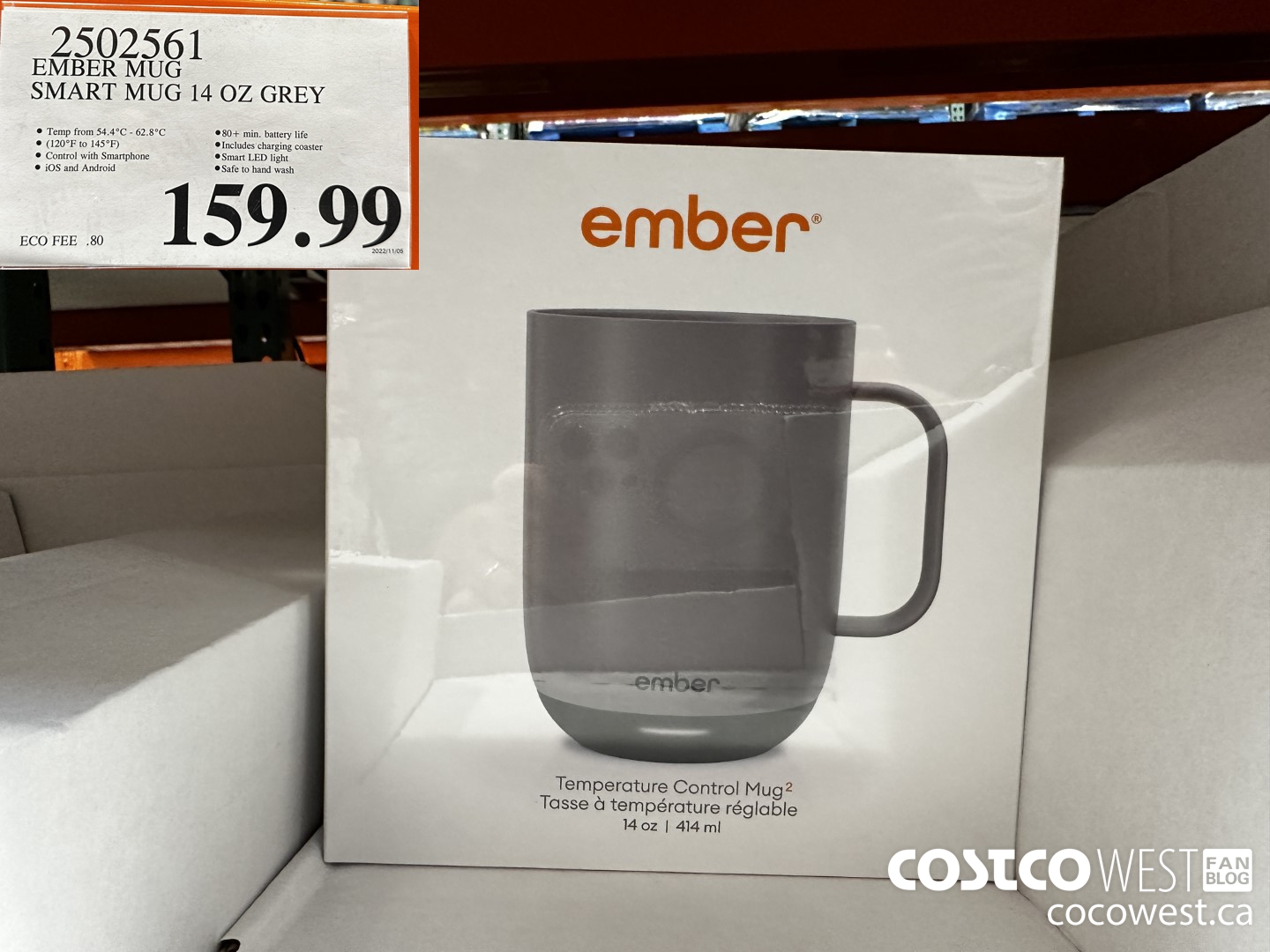 Costco Ember Mug 2, 14 oz, Temperature Control Smart Mug, Sage Green $99.99